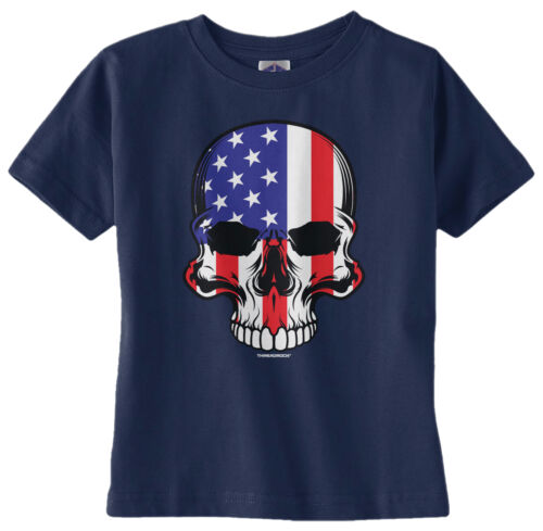 Threadrock Baby American Flag Skull Infant T-shirt USA Patriotic 