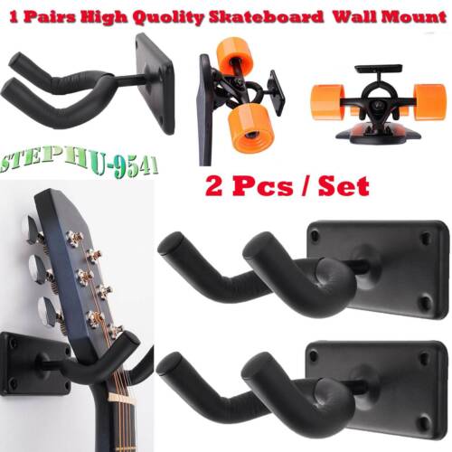 Details about  &nbsp;Skateboard Wall Mount Longboard Storage Display Holder Buckle Guitar Hanger Rack