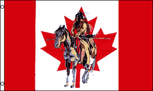Canadian Indian Horse Drapeau 3x5 polyester feuille d/'érable