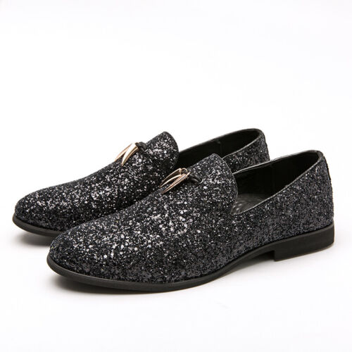 Details about  / Mens Dress Formal Fashion Faux Leather Shoes Shiny Loafers Slip on Party 38-46 L