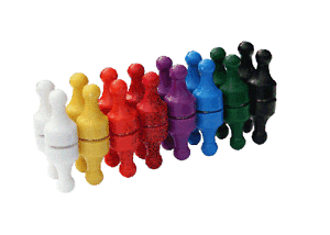 A set of 4 Brightly Coloured Music Stand Magnets 4 colours chosen at random