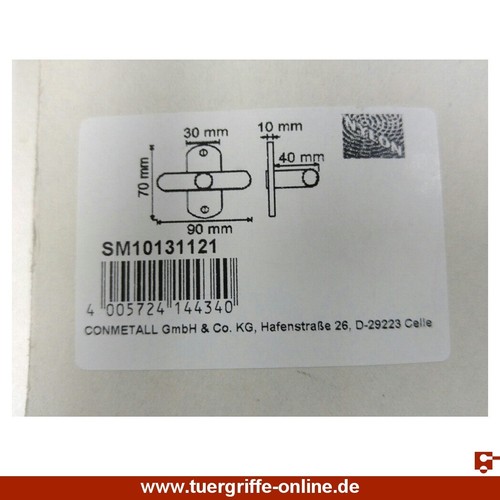 Conmetall Poignée de fenêtre vollolive Plastique Blanc Broche Longueur 35 mm