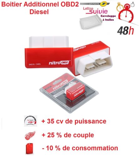 BOITIER ADDITIONNEL CHIP BOX PUCE OBD2 DIESEL PEUGEOT 207 1.6 HDi 110 CV 