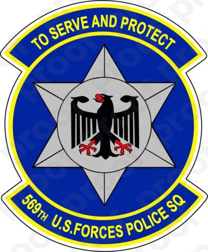 STICKER USAF 569TH U.S FORCES POLICE SQUADRON 