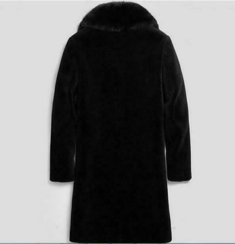 Men Big Collar Warm Winter Coat Jacket Lapel Thicken Faux Mink Fur Parka Outwear 