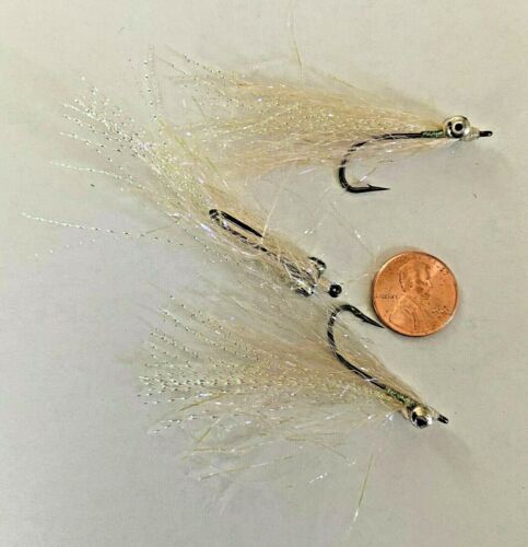 ~  POLAR FLASH CLOUSER MINNOW Fishing Fly ~ Size 2 ~ Three 3 Flies NEW!