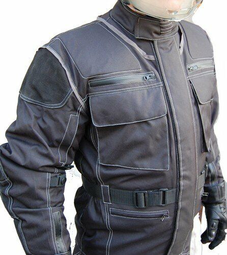 Chaqueta moto-nobuck cuero insertos-con protectores-textil chaqueta moto 