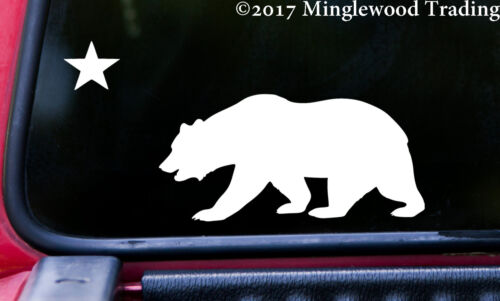 CALIFORNIA BEAR with STAR Vinyl Decal Sticker Grizzly Bear State Flag CA 