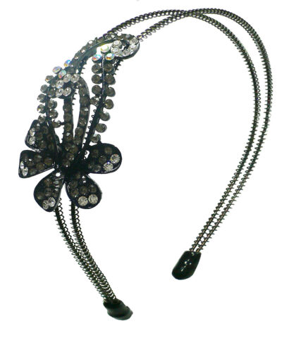 Crystal Flower Headband Resilient Metal Wire Hairband for Comfortable Wear U0057 