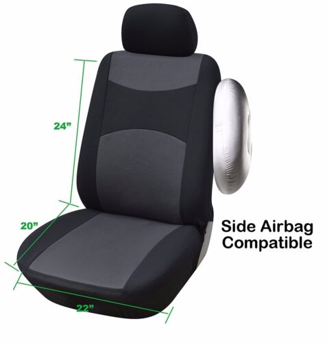 Vinyl Leather Two Front Car Seat Covers For Honda L1510 Black/Grey