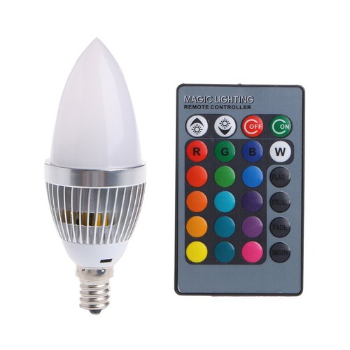 3W RGB E12 E14 Candle LED Bulb Color Changing Candle Lights Lamp Remote Control