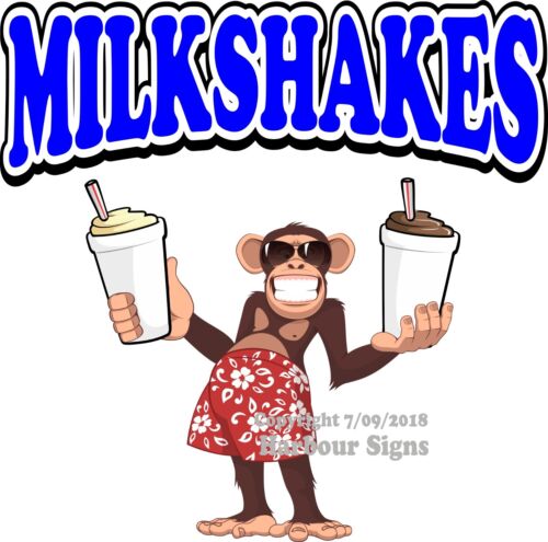 Milkshakes DECAL Choose Your Size Monkey Concession Food Truck Sticker