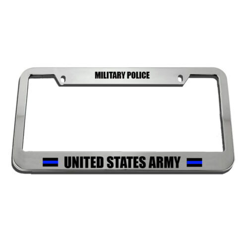 License Plate Frame Military Police United States Army Zinc Chrome