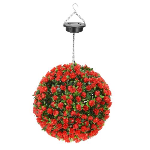 1-4Pcs 20 LED Solar Power Flower Ball Lights Outdoor Yard Tree Hanging Art Decor