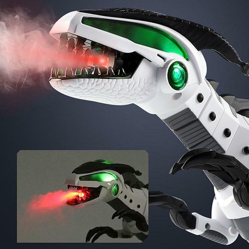 Juguetes De Dinosaurio Regalo Para Niños Eléctricos Con Aerosol Blanco Luz Juego
