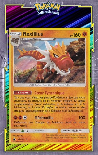 69//131-Carte Pokemon Neuve Française SL06:Lumière Interdite Rexillius Holo