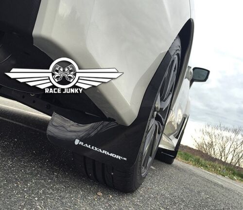 STi Rally Armor UR Mudflaps Black Urethane Silver Logo 2015-2019 WRX