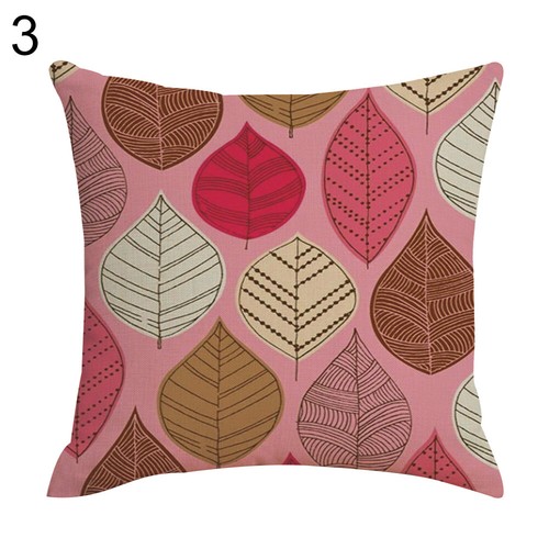 EE/_ DANDELION TREE LEAF LINEN PILLOW COVER CUSHION CASE HOME CAR SOFA DECOR STRI