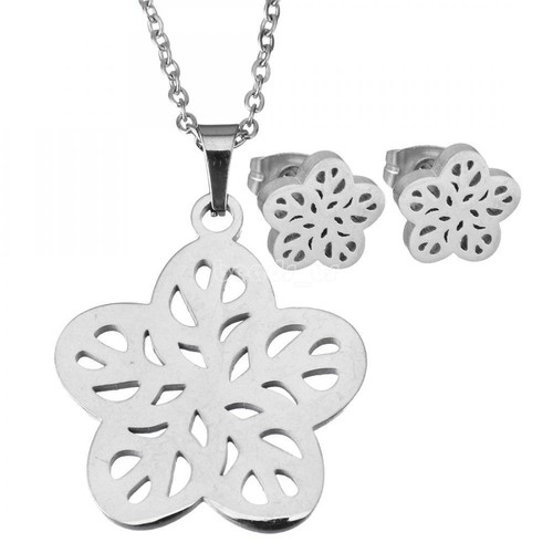 Fashion Women Flower hollow Earring Necklace Jewelry Sets Hot Wedding Gifts