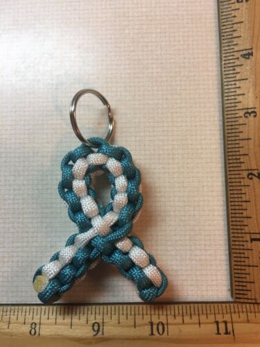 Details about  / Paracord Awareness Ribbon Teal//White