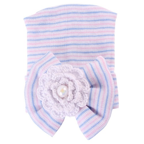 Cute Newborn Baby Infant Girl Toddler Comfy Bowknot Hospital Cap Warm Beanie Hat