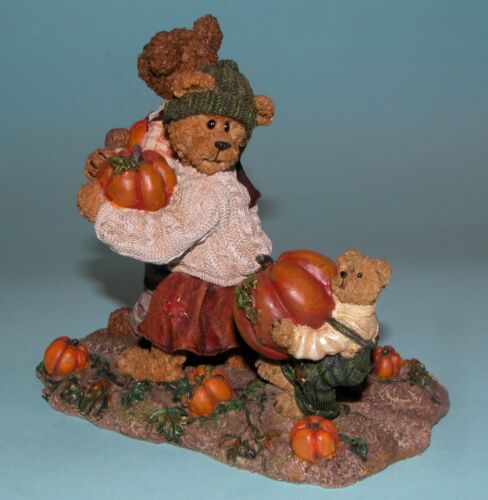 Boyds Bears resin "Jim & Nicole" # 228438 NIB autumn pumpkins Jody 2004 