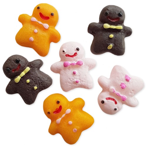 6pcs Mini Gingerbread Nail Resin Kawaii Flatback Cabochons Embellishment Craft