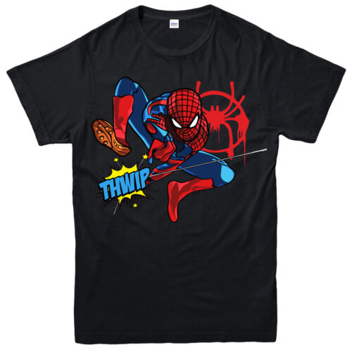 Spiderman Into The Verse T-Shirt Superhero Marvel Unisex Adult & Kids Tee Top 