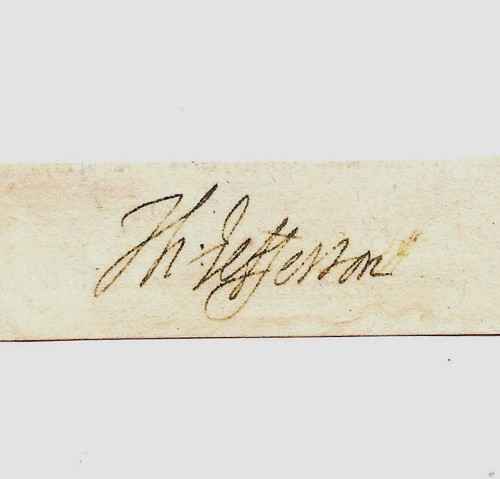 Thomas Jefferson Autograph Reprint On Genuine Original Period 1780s Paper