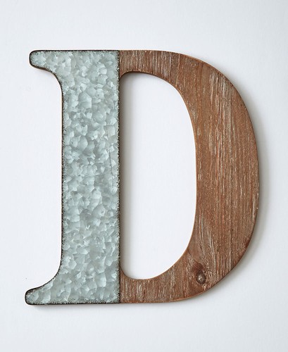 Wood /& Metal Monogram Wall Letter Rustic Country Farmhouse Wall Art 15 Letters