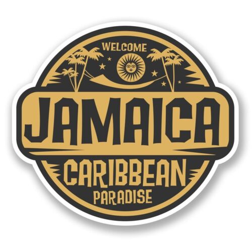 2 x jamaïque jamaïcain vinyle autocollant ordinateur portable voyage bagage voiture #5748 