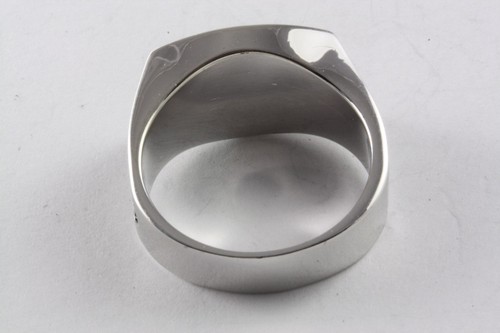 Solid Men/'s Ring Black Stone Seal Ring Silver Ring 925 Silver //441