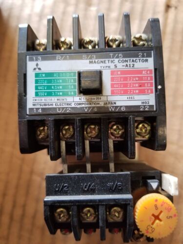 Mitsubishi Magnetic Contactor Type S-A12RM 100V Coil WITH OVERLOAD