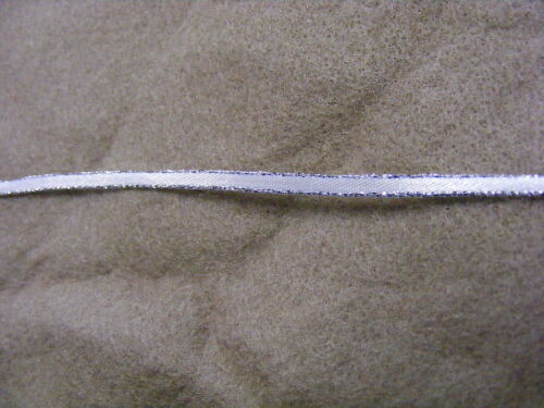 Ribbon Satin Silver Edged White 3mm  45mts