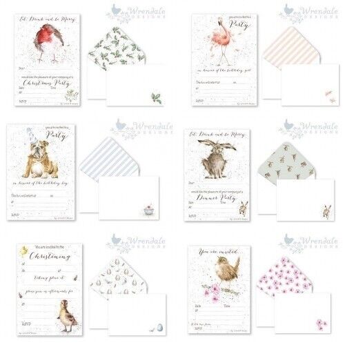 Details about  / Wrendale Countryside Animal Invite Invitation Cards