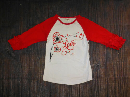 NEW Boutique Valentine/'s Day Unicorn Dinosaur Girls Ruffle Sleeve Shirt