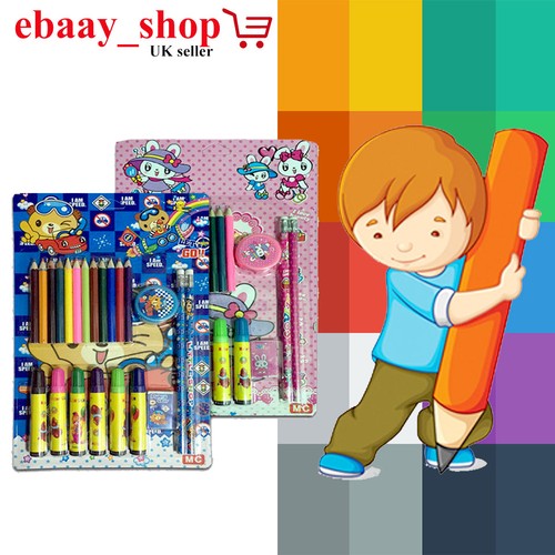 NEW COLOUR PENCILS SET OF 22 FOR KIDS GROOMING ART CRAFTS PAINTING SET PENCILS