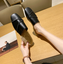Details about / Womens Fur Plush Slippers PU Leather Flats Loafers Winter Warm Mules Shoes Ying6