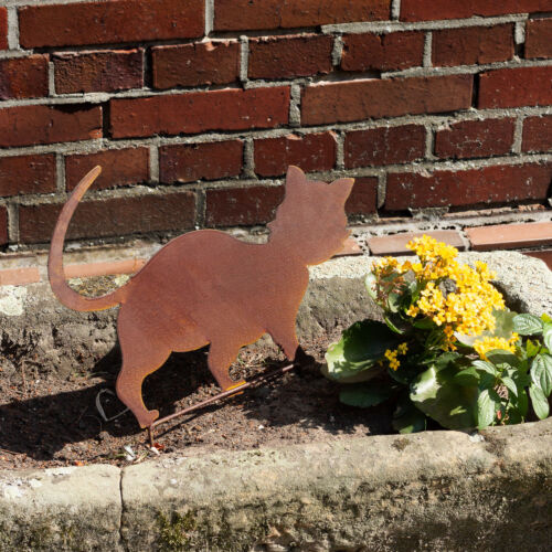 Beetstecker chat Gartendeko dans rostoptik jardin connecteur en métal 