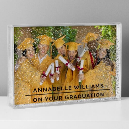 Personalised 4x6 Glitter Shaker Photo Frame Christmas Birthday Graduation Gift 