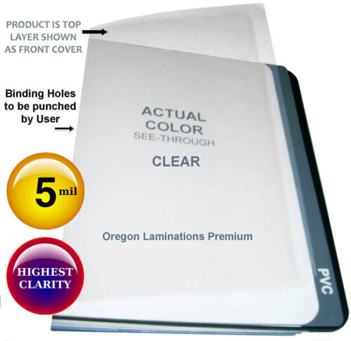 500 Clear Report Covers 5 Mil 8-1//2 x 11 unpunched Plastic Binding Sheets