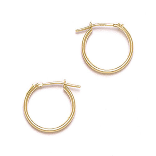 14mm Women/Children's 14K Gold Huggie Polished Hoop Tube Earrings 
