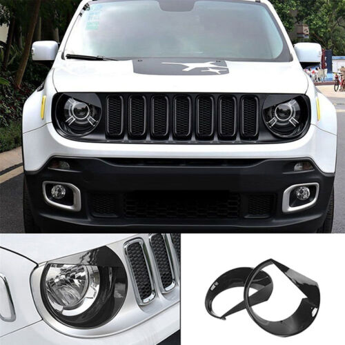 2pcs Angry Bird Headlight Cover Bezels Trim For ep Renegade 2015-2017 SUV
