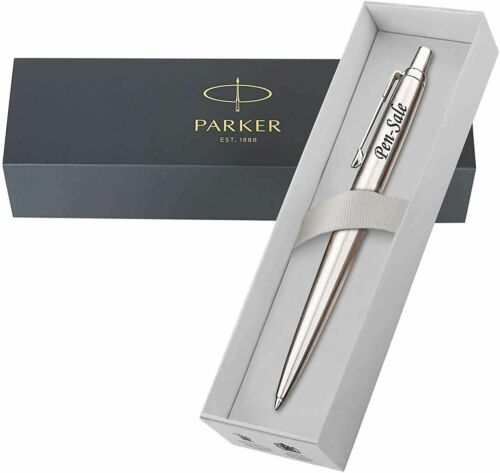 PERSONALISED ENGRAVED PARKER CLASSIC STAINLESS STEEL SILVER BALL POINT PEN GIFT