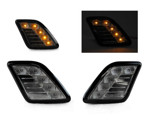 Amber LED Smoke Bumper Side Marker Lights For 2010-2013 Mercedes W221 S Class