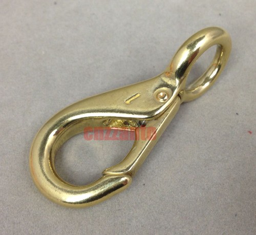 2 3//4/" Solid Brass Fixed Eye Snap Hook Horse gear Marine Pet Rope Strap Clip 1#