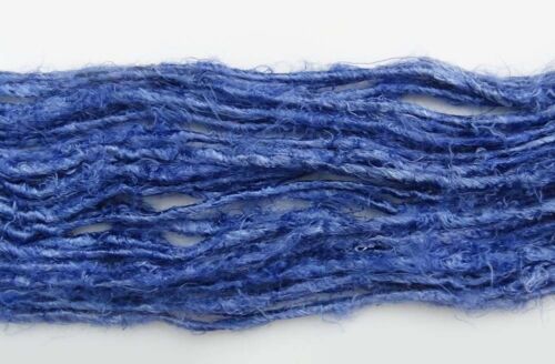 100g/ 1 Skein Recycled Banana Silk Yarn Blue Hand-spun Soft Yarns 
