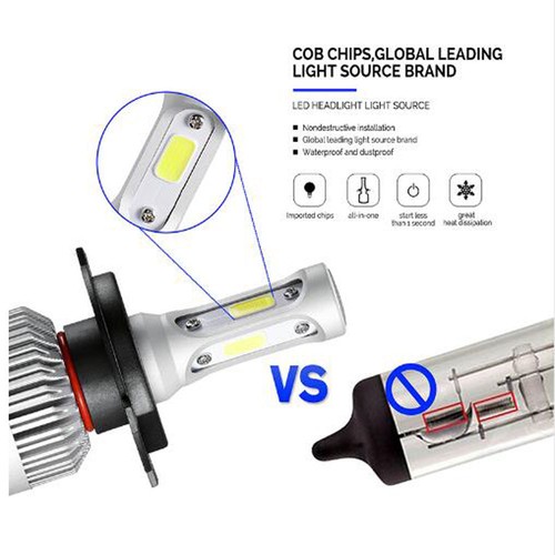 US HOT H4 9003 8000LM 6000K Car COB LED Conversion Headlight Bulb Hi//Lo Beam DS