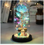 LED Galaxy Rose Flower With Fairy String Lights In Dome For Valentine's Day Gift 