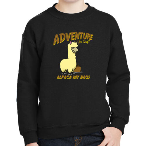Alpaca my bags Kids Sweatshirt Llama adventure traveler Long Sleeve 2110C